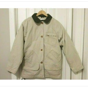 L.L. Bean Beige Jacket with Dark Collar